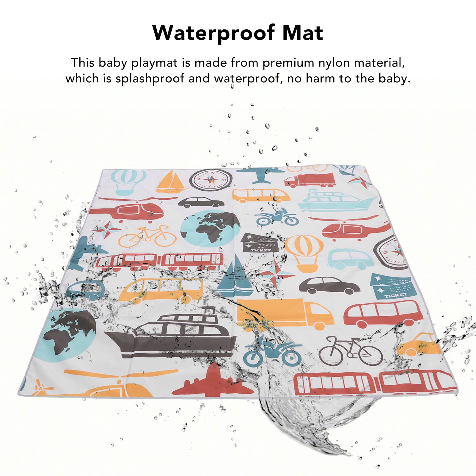 Amazon.co.jp: 幼児プレイマット、防水ナイロン51.2x51.2inアンチ